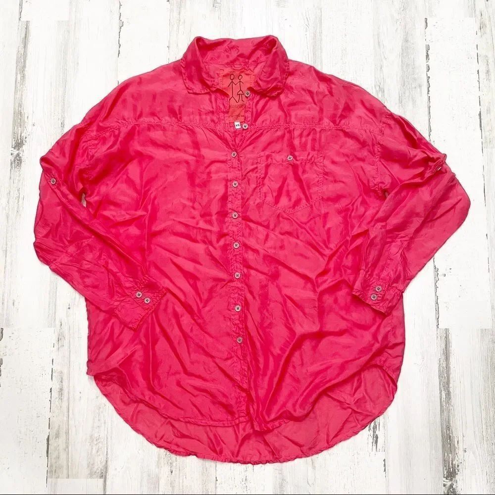 Johnny Was Pete & Greta Silk Button Down Blouse
